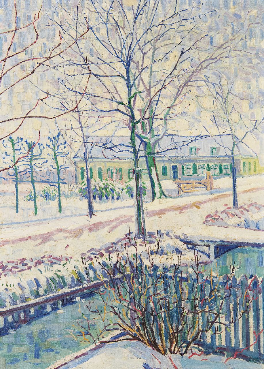 Schuhmacher W.G.C.  | Wijtze Gerrit Carel 'Wim' Schuhmacher | Gemälde zum Verkauf angeboten | Schneelandschaft bei Hillegersberg, Rotterdam, Öl auf Leinwand 80,4 x 57,8 cm, zu datieren um 1915