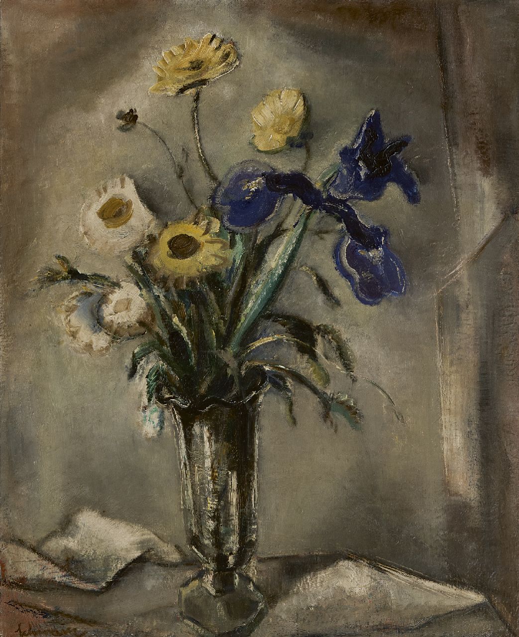 Schwarz S.  | Samuel 'Mommie' Schwarz | Gemälde zum Verkauf angeboten | Stilleben von Gartenblumen, Öl auf Leinwand 65,0 x 54,8 cm, Unterzeichnet u.l.