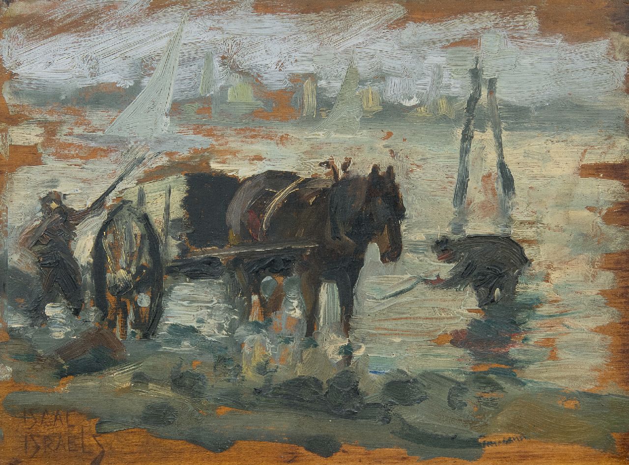 Israels I.L. | 'Isaac' Lazarus Israels | Gemälde zum Verkauf angeboten | Muschelfischer, Öl auf Holz 22,2 x 30,5 cm, Unterzeichnet u.l. und zu datieren 1885-1888 Israels I.L. | 'Isaac' Lazarus Israels | Gemälde zum Verkauf angeboten | Muschelfischer, Öl auf Holz 22,2 x 30,5 cm, Unterzeichnet u.l. und zu datieren 1885-1888