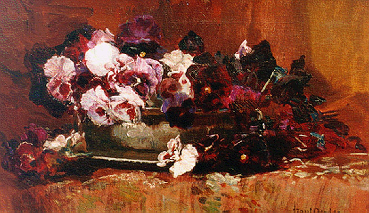 Oerder F.D.  | 'Frans' David Oerder, A still life with purple violets, Öl auf Leinwand 30,0 x 50,5 cm, signed l.r.