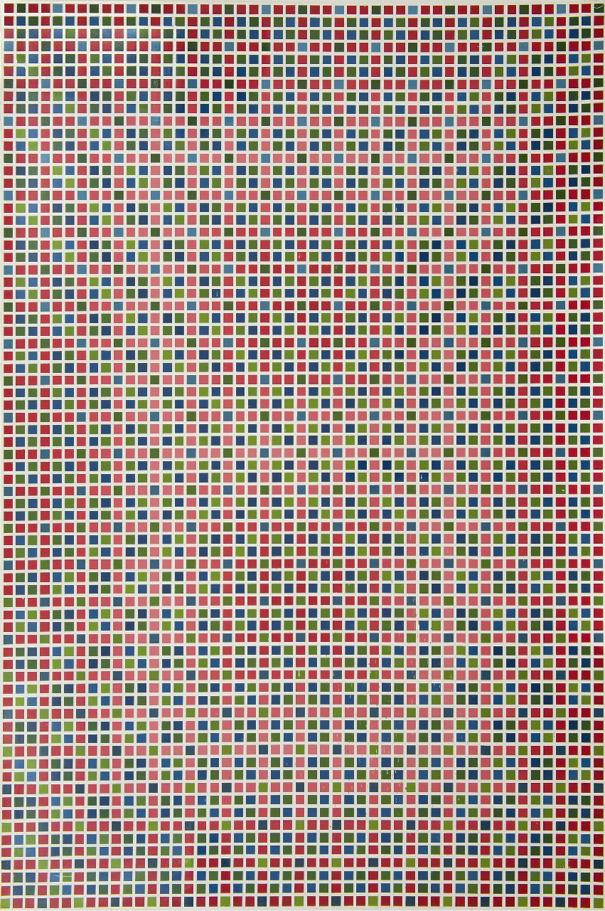 Jaap van den Ende | Kleurstructuur S (12) '70, lacquer on panel, 146,5 x 98,6 cm, Unterzeichnet im Verso und datiert '70