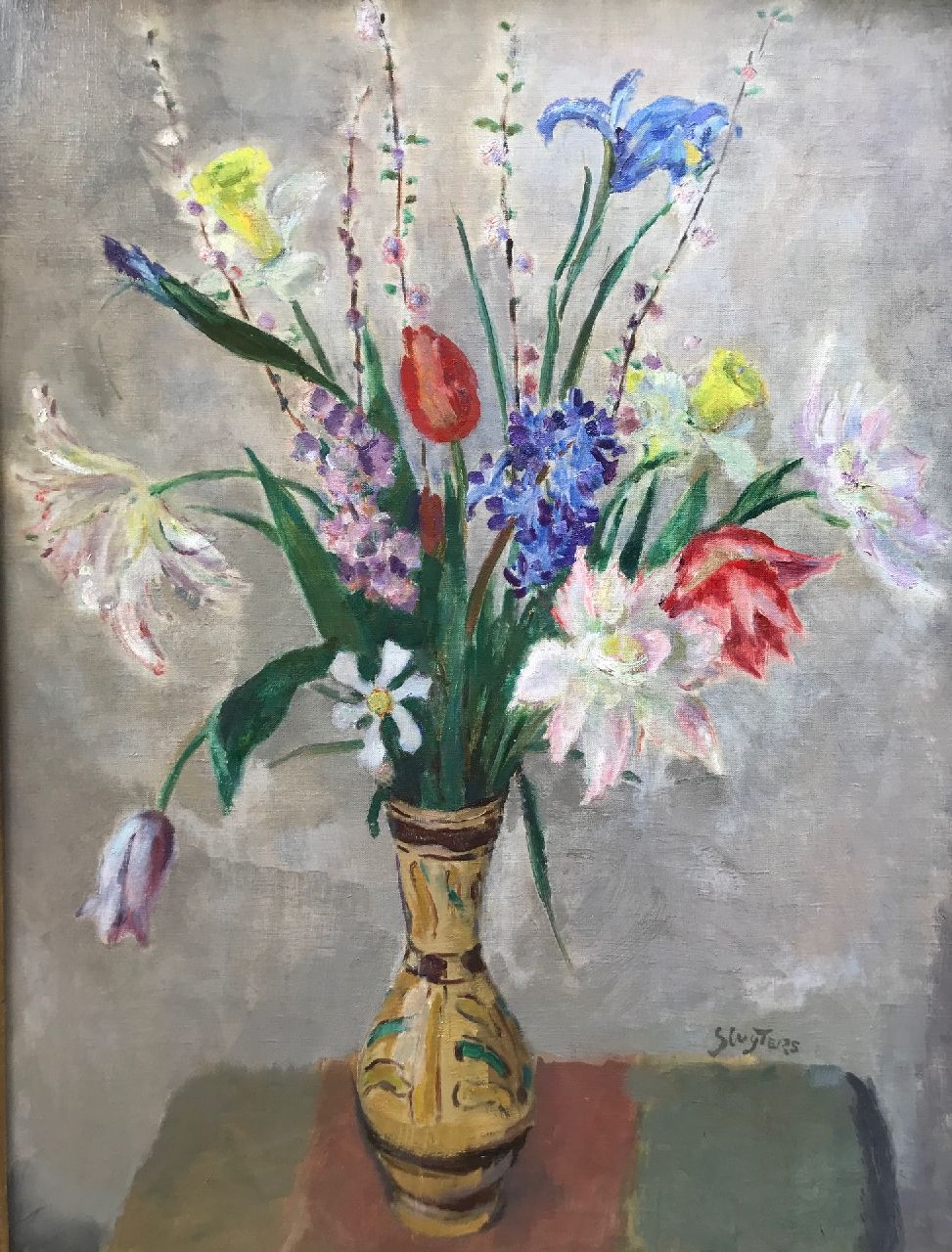 Sluijters E.  | Elisa 'Lies' Sluijters | Gemälde zum Verkauf angeboten | Frühlingsblumen, Öl auf Leinwand 60,5 x 79,5 cm
