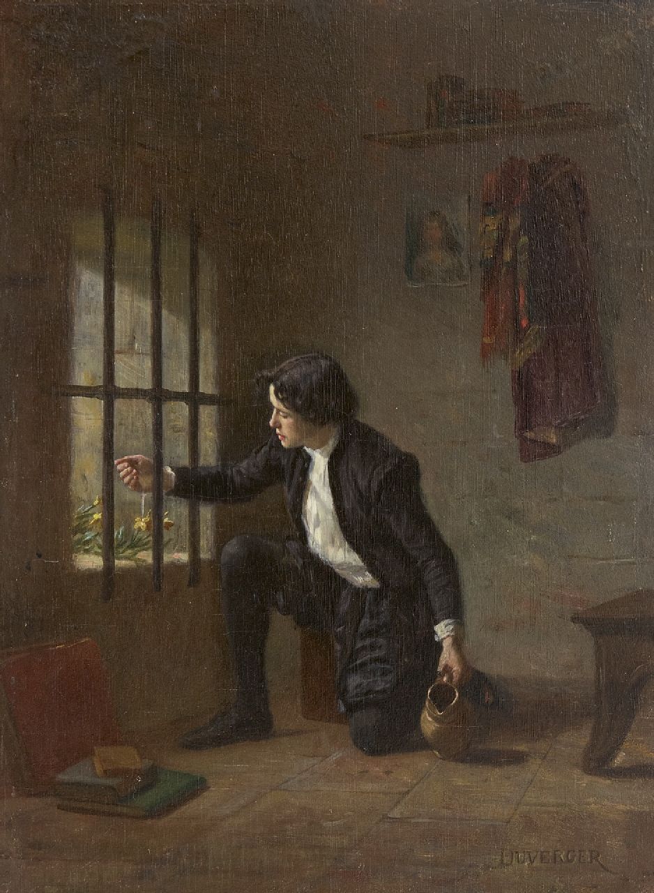 Théophile Emmanuel Duverger | Kleines Glück, Öl auf Holz, 23,5 x 16,2 cm, Unterzeichnet u.r.