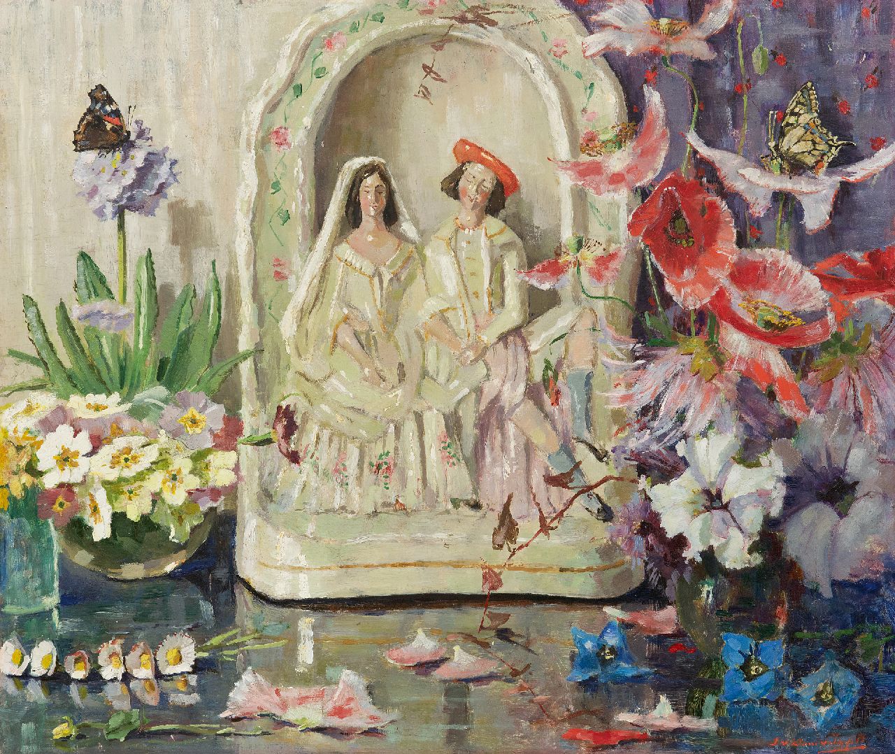 Lucie van Dam van Isselt | Darstellung der Puppenhochzeit, Öl auf Holz, 45,2 x 53,2 cm, Unterzeichnet u.r.