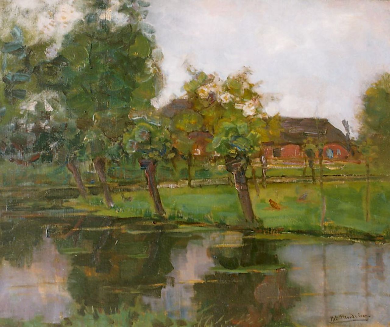 Mondriaan P.C.  | Pieter Cornelis 'Piet' Mondriaan, A farm along the river Gein, Öl auf Leinwand 62,0 x 74,5 cm, Unterzeichnet r.u. und ca 1903