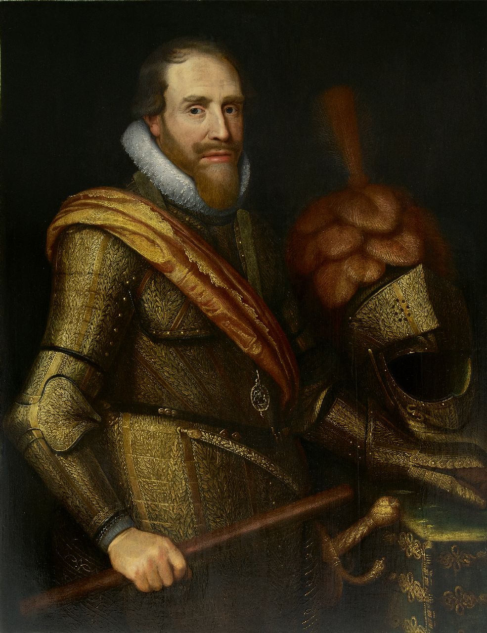 Michiel Jansz. van Mierevelt (atelier van) | Porträt von Maurits, Prinz von Oranje, Öl auf Holz, 99,8 x 77,1 cm, zu datieren um 1620