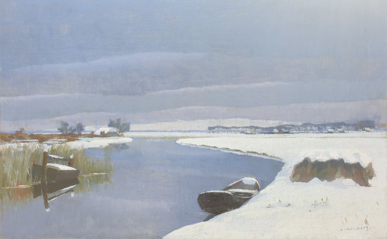 Smorenberg D.  | Dirk Smorenberg | Gemälde zum Verkauf angeboten | Winter bei Loosdrecht, Öl auf Leinwand 46,1 x 73,5 cm, Unterzeichnet u.r.