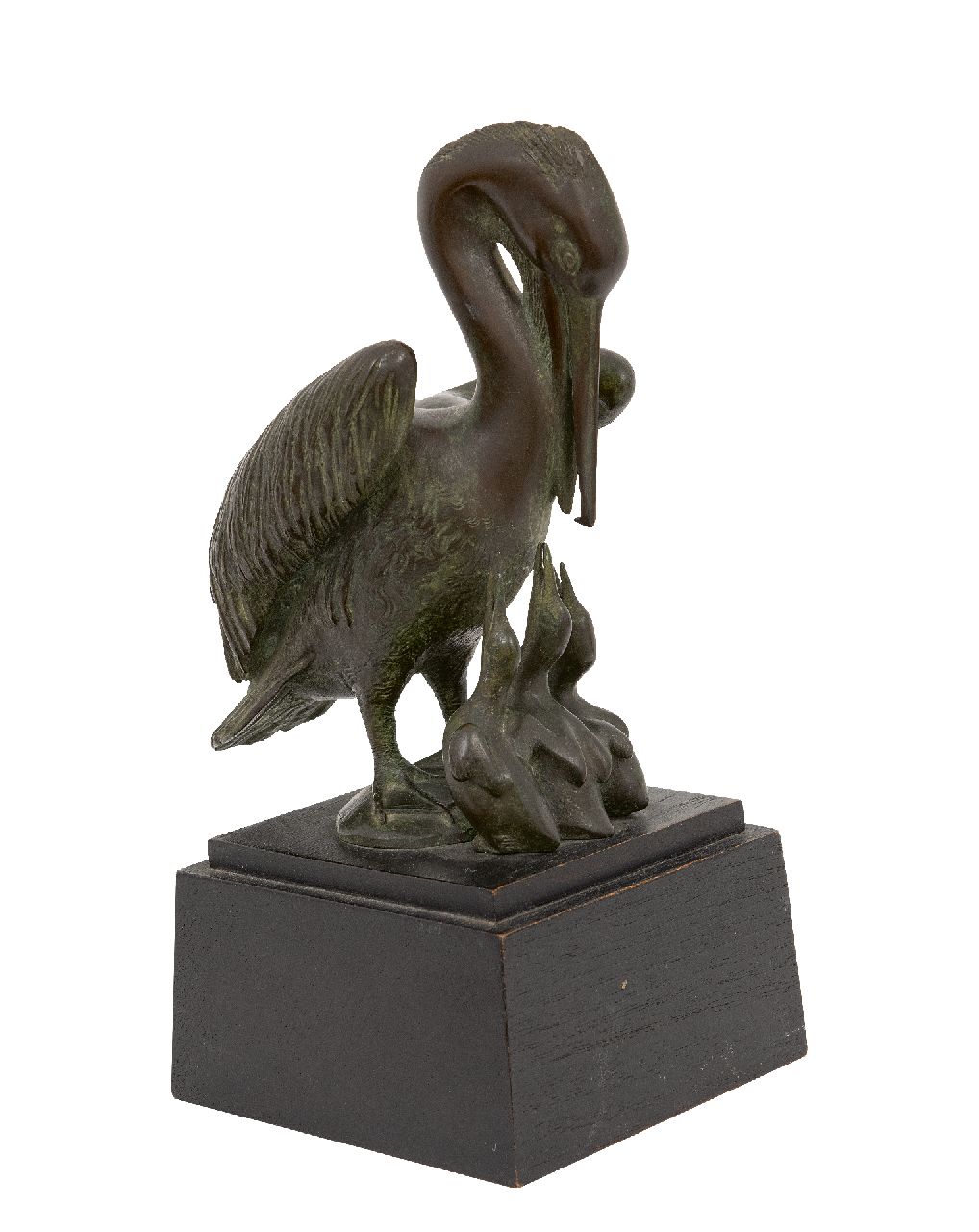 Soukop W.  | Willi Soukop, Pelikan mit Jungen, Bronze 18,0 x 10,5 cm