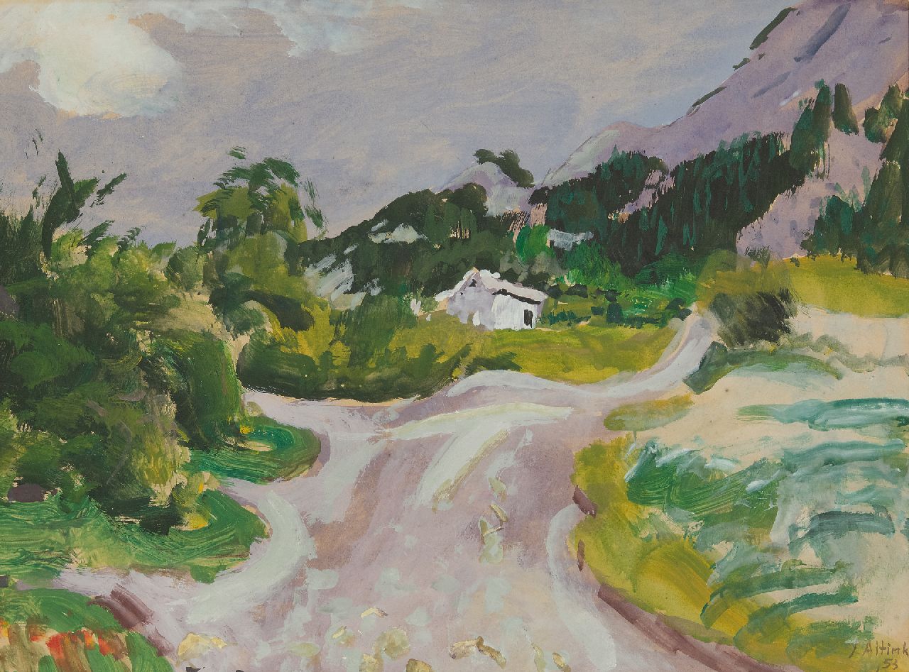 Altink J.  | Jan Altink, Landschaft in der Haute-Savoie, Gouache auf Papier 47,3 x 63,2 cm, Unterzeichnet u.r. und datiert '53