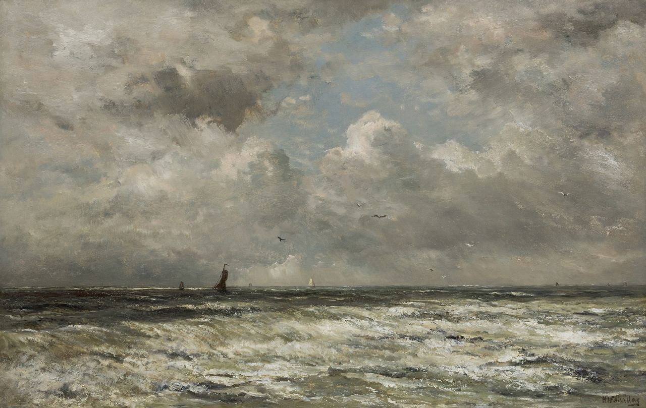 Mesdag H.W.  | Hendrik Willem Mesdag, Die Nordsee, Öl auf Holz 69,7 x 109,0 cm, Unterzeichnet u.r.