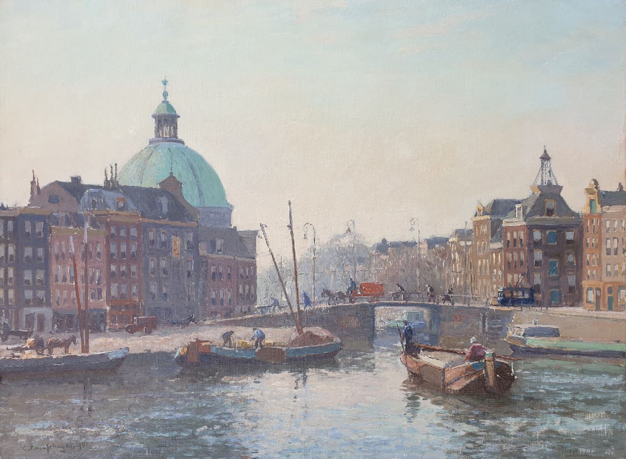 Schagen G.F. van | Gerbrand Frederik van Schagen, Blick auf die Koepelkirche an de Singel in Amsterdam, Öl auf Leinwand 60,0 x 80,3 cm, Unterzeichnet u.l. und datiert 1943