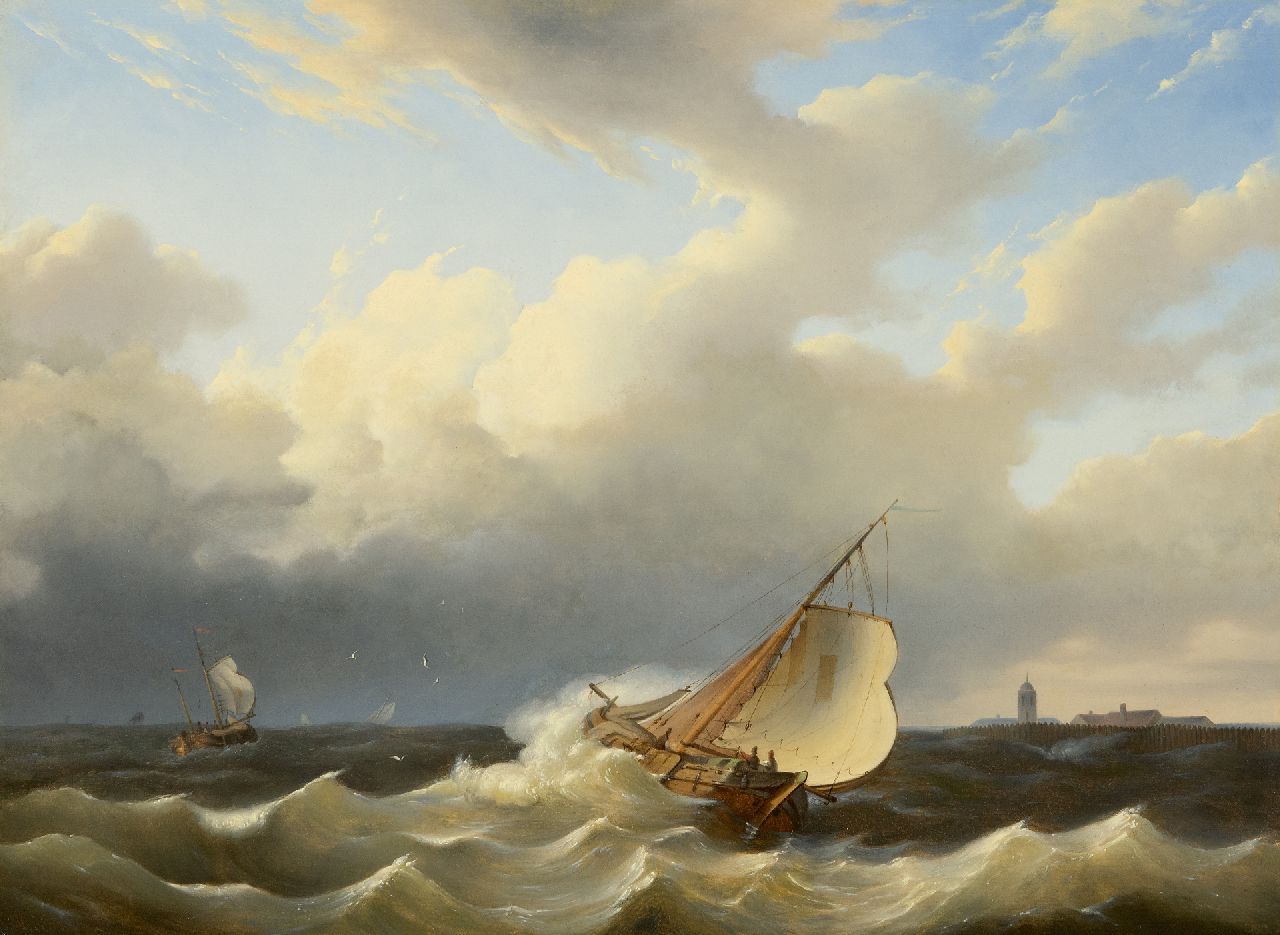 H. Kleyn | Schiffe auf unruhiger See, Öl auf Holz, 40,1 x 52,2 cm, Unterzeichnet u.l.