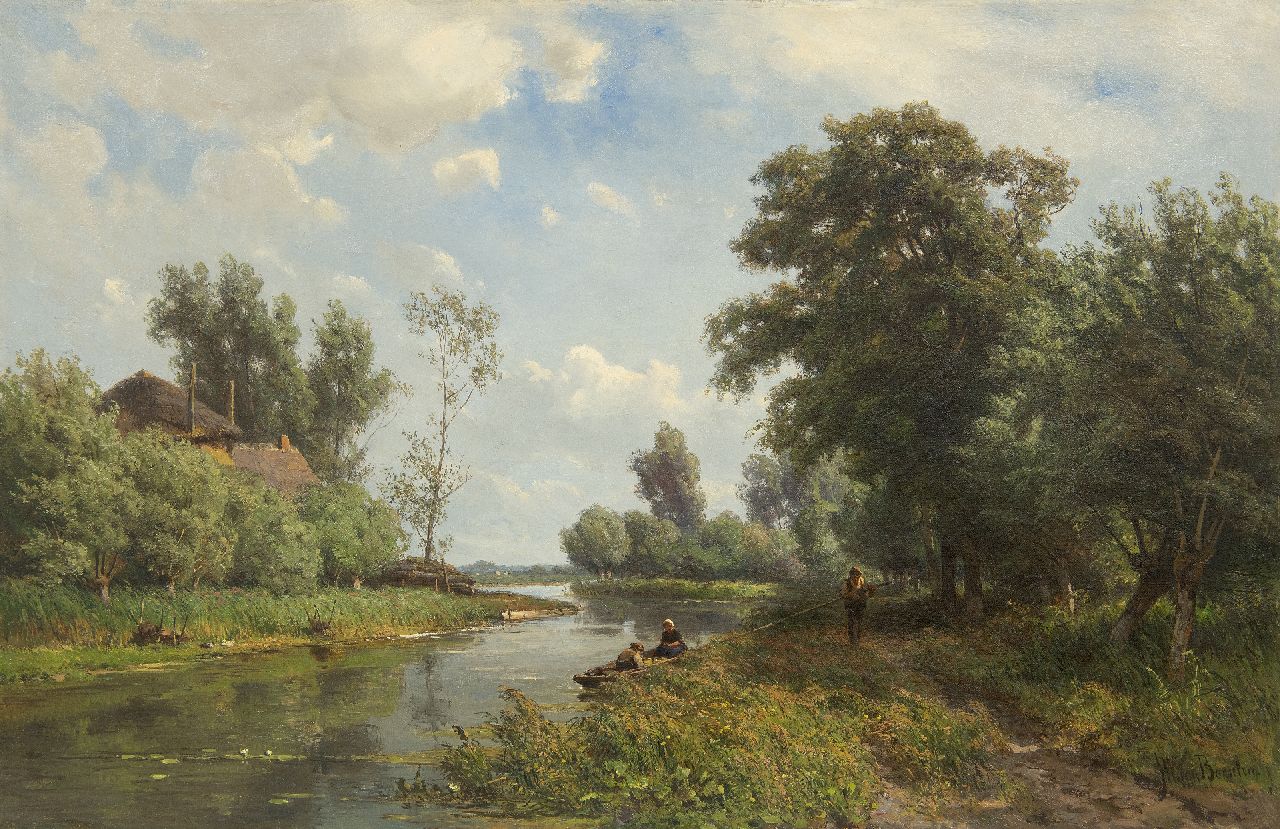 Borselen J.W. van | Jan Willem van Borselen | Gemälde zum Verkauf angeboten | Ansicht auf den Fluss De Vlist, Öl auf Leinwand 45,5 x 70,5 cm, Unterzeichnet u.r.