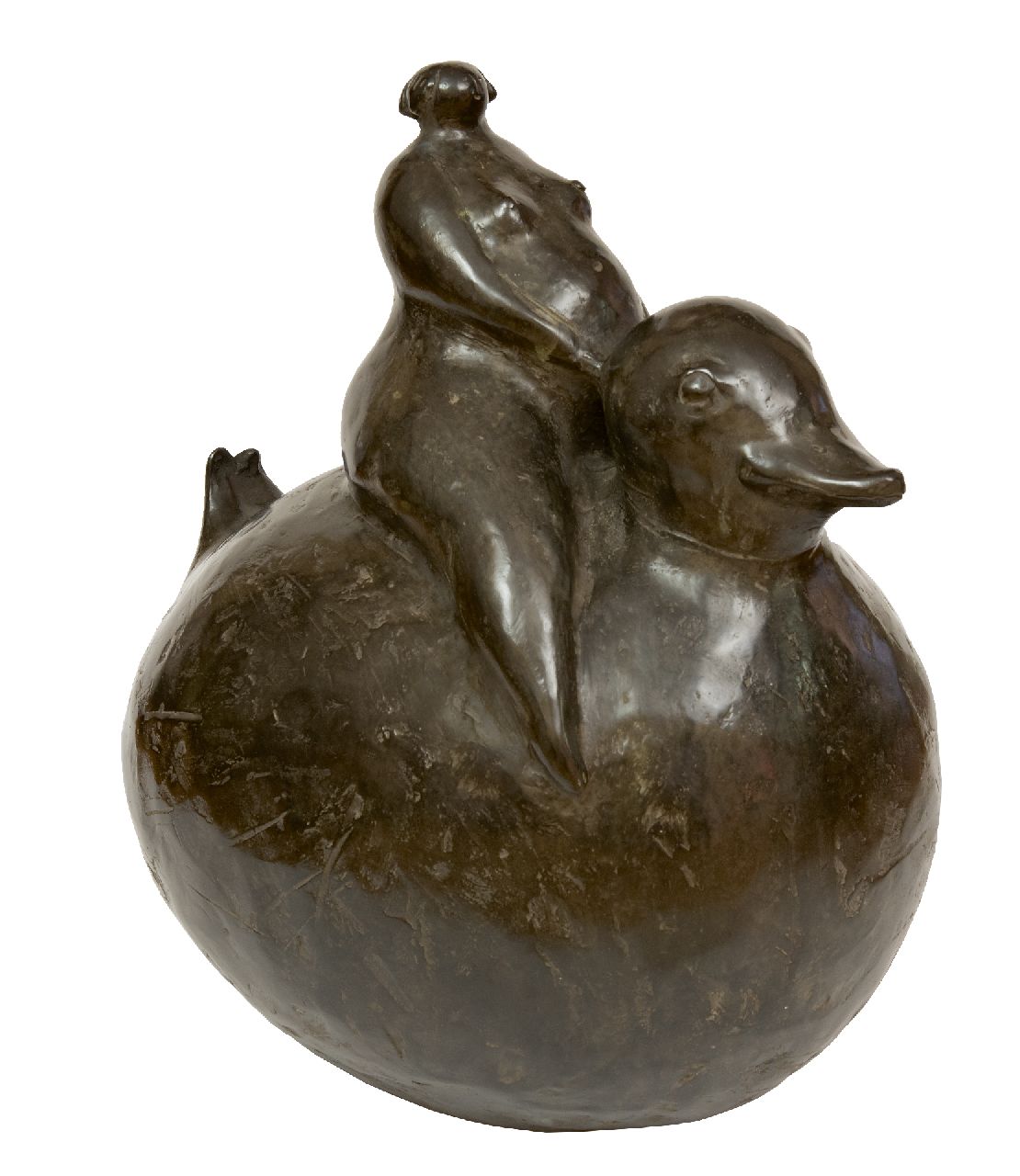 Hemert E. van | Evert van Hemert, Bad Ente, Patinierte Bronze 52,0 x 46,0 cm, Unterzeichnet unterm Schwanz mit Monogramm und zu datieren 2009