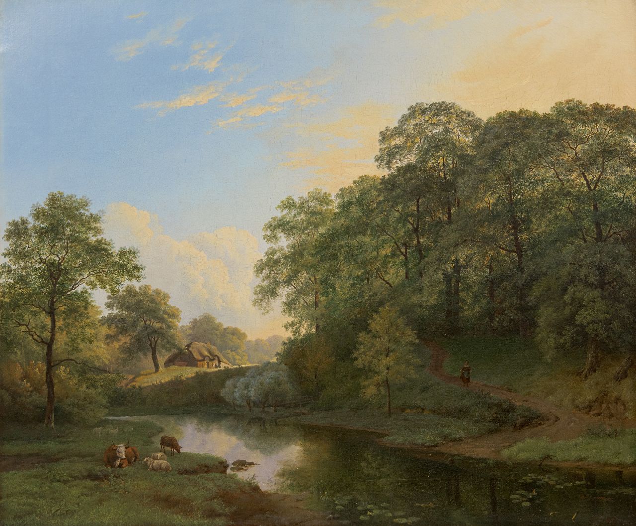 Bodeman W.  | Willem Bodeman, Blick auf Beek mit dem Kastanje Wald, Öl auf Leinwand 62,8 x 74,6 cm, Unterzeichnet u.r.