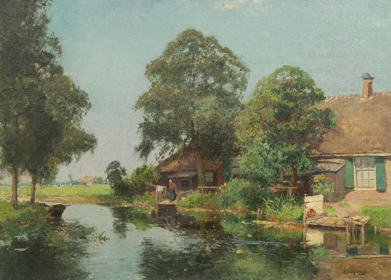 Schagen G.F. van | Gerbrand Frederik van Schagen | Gemälde zum Verkauf angeboten | Bauernhof am Kanal, Öl auf Leinwand 65,0 x 89,9 cm, Unterzeichnet u.r. und ohne Rahmen