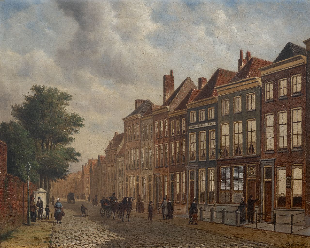 Jongh O.R. de | Oene Romkes de Jongh | Gemälde zum Verkauf angeboten | Stadansicht, Öl auf Leinwand 54,2 x 66,8 cm, Unterzeichnet u.r.