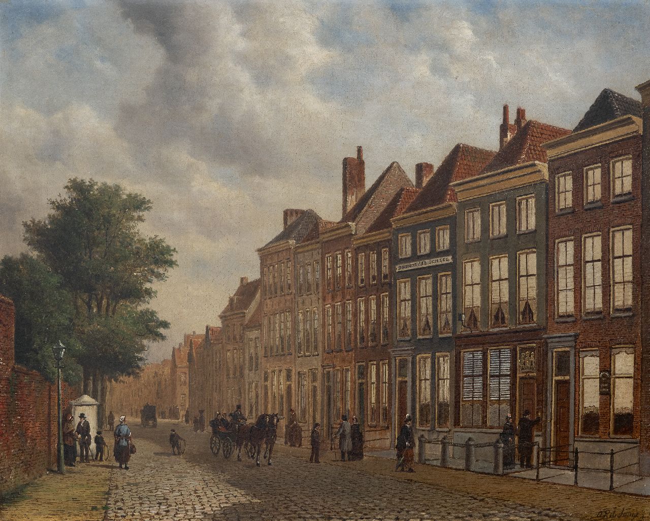 Jongh O.R. de | Oene Romkes de Jongh | Gemälde zum Verkauf angeboten | Stadansicht, Öl auf Leinwand 54,1 x 66,8 cm, Unterzeichnet u.r.