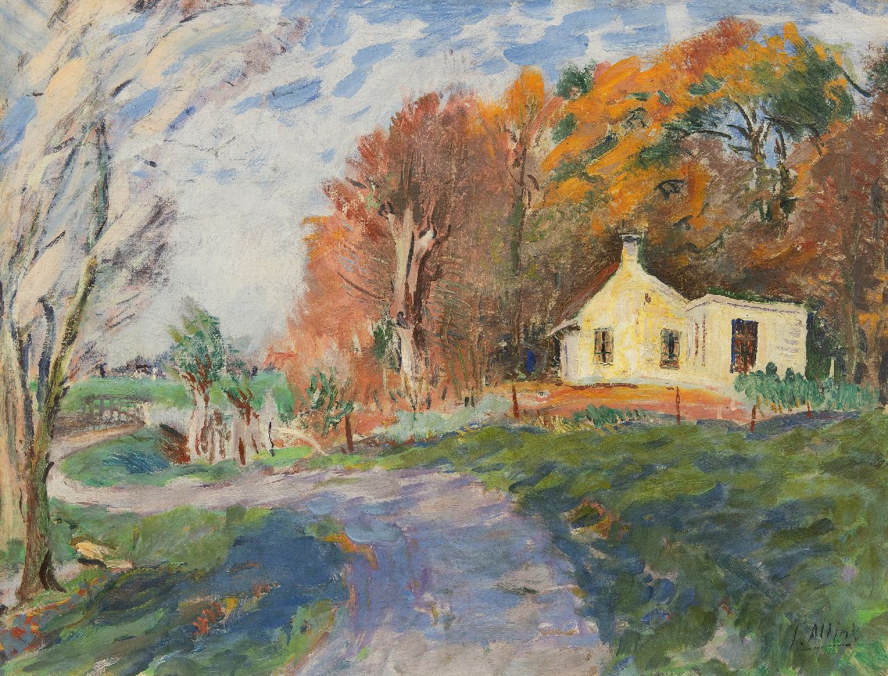 Altink J.  | Jan Altink, Landschaft mit Haus, Öl auf Leinwand 60,3 x 78,0 cm, Unterzeichnet u.r.