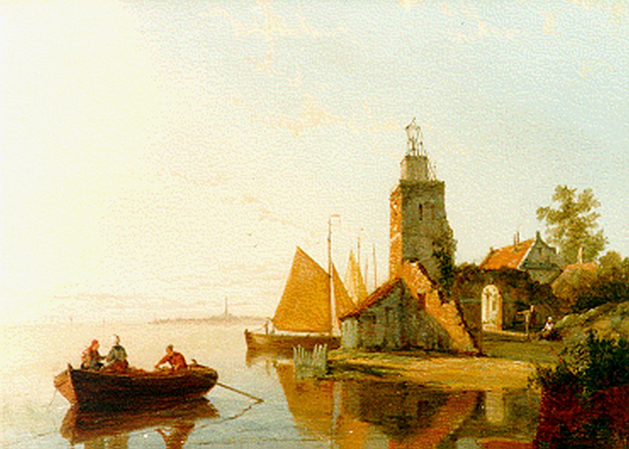 Dommerson W.R.  | William Raymond Dommerson, The lighthouse of Emden, Öl auf Leinwand 30,5 x 41,0 cm, signed l.r.