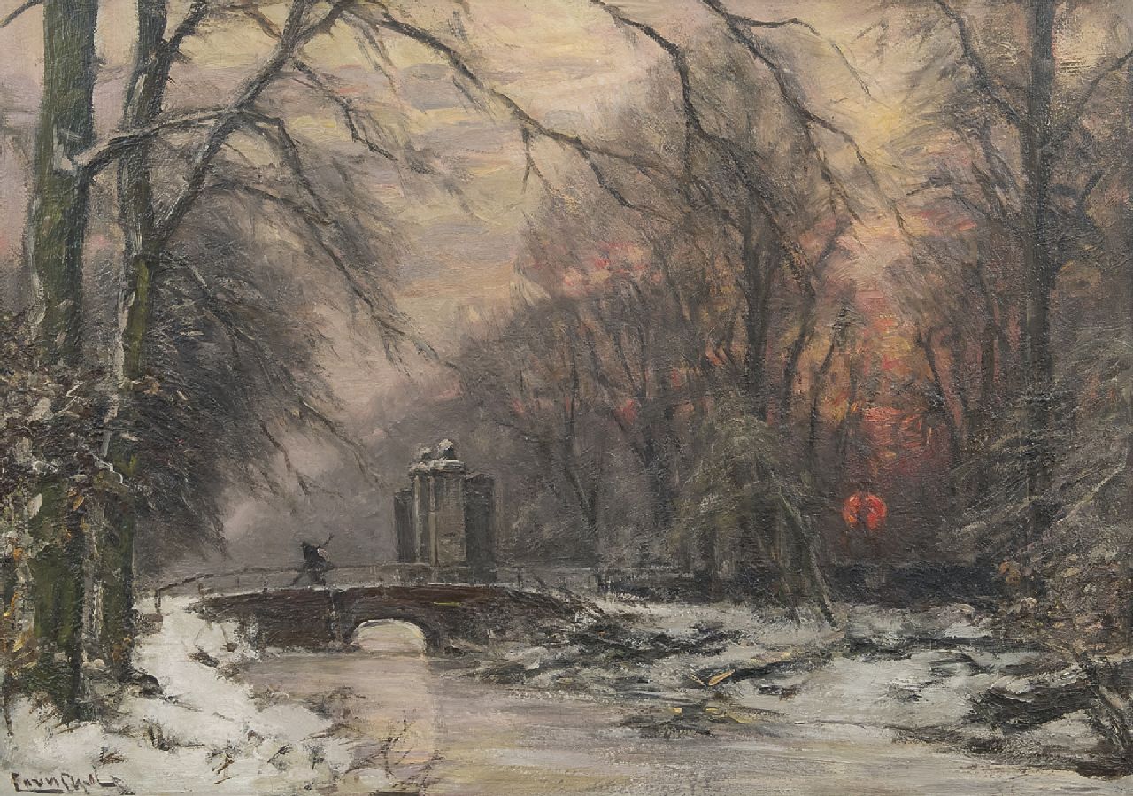 Apol L.F.H.  | Lodewijk Franciscus Hendrik 'Louis' Apol, Der Eingang von Huis ten Bosch im Winter, Öl auf Leinwand 50,5 x 70,5 cm, Unterzeichnet u.l.