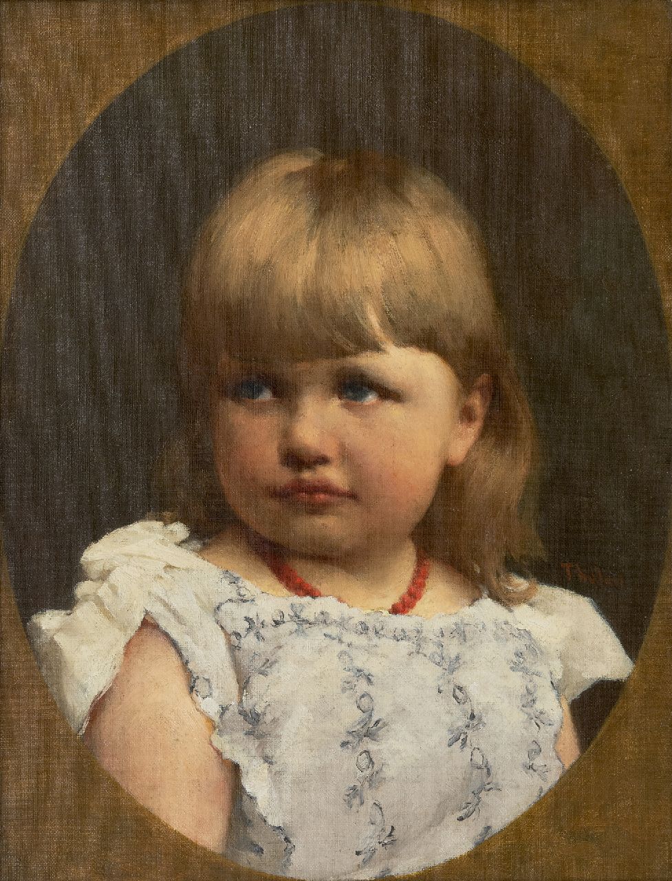 Tholen W.B.  | Willem Bastiaan Tholen | Gemälde zum Verkauf angeboten | Kinderporträt, Öl auf Leinwand 44,3 x 34,2 cm, Unterzeichnet M.r.