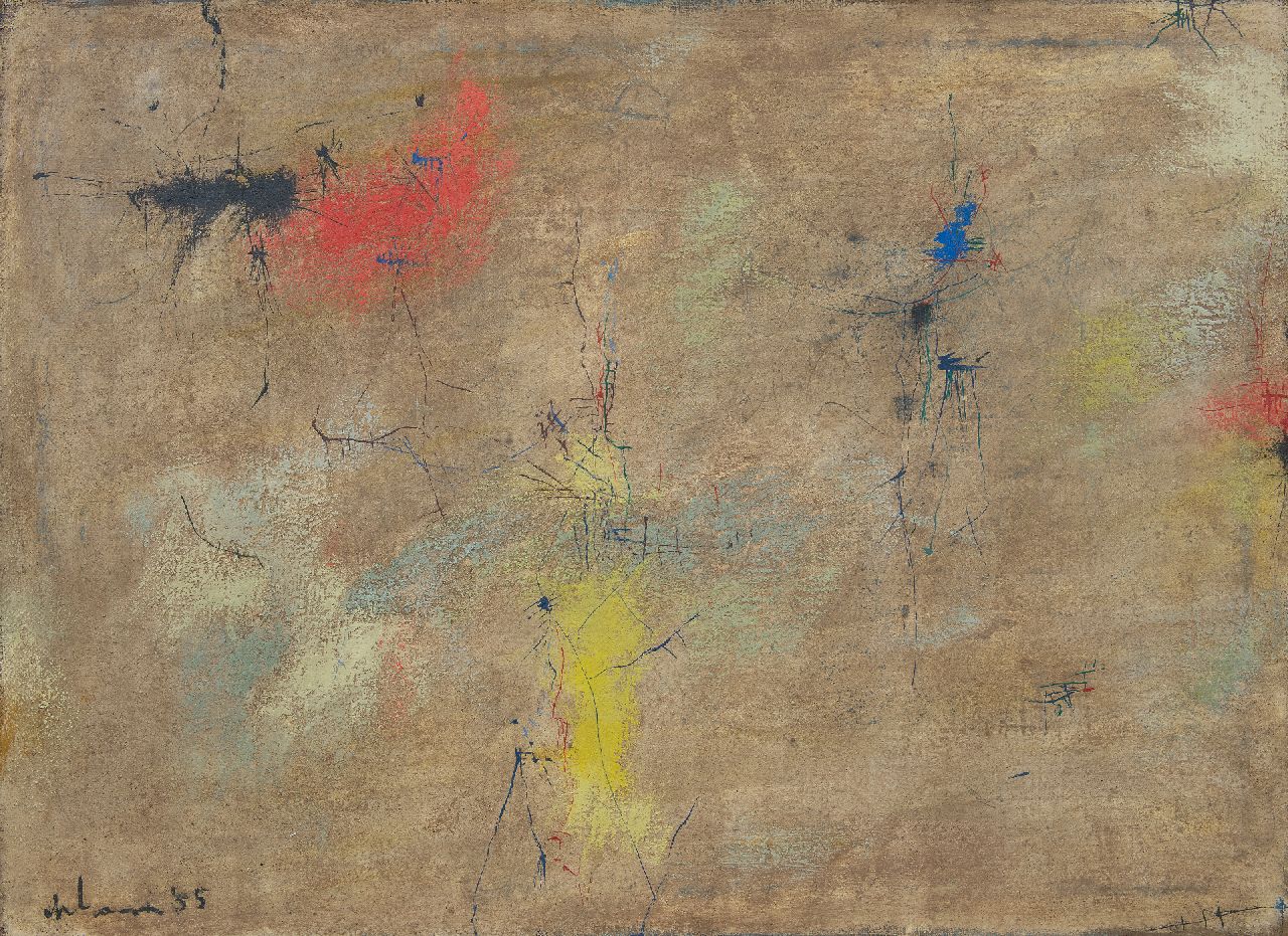 Haan W.J. de | Willem Jacob 'Wim' de Haan, Ohne Titel, Öl auf Leinwand 80,0 x 110,5 cm, Unterzeichnet u.l. und datiert '55