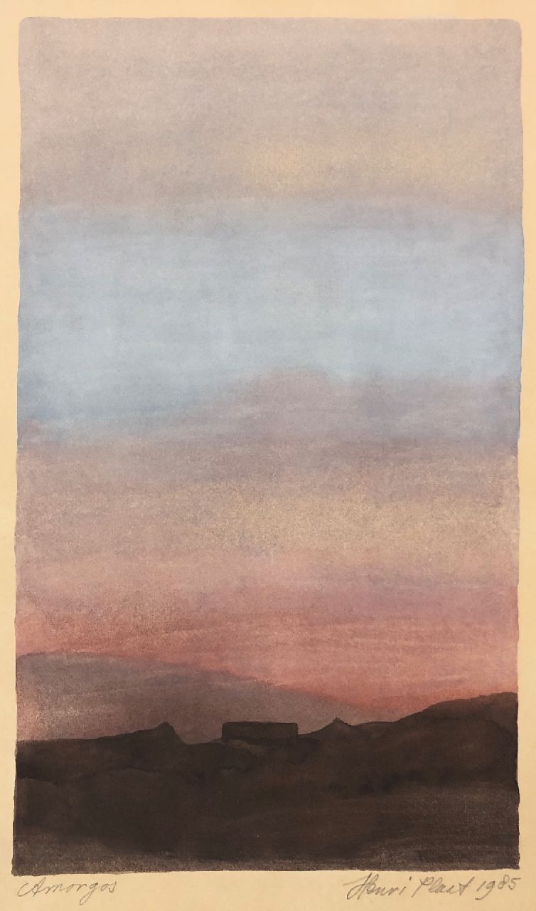 Henri Plaat | Amorgos, Gouache auf Papier, 22,7 x 13,8 cm, Unterzeichnet u.r. (mit Bleistift) und datiert 1985 (mit Bleistift)
