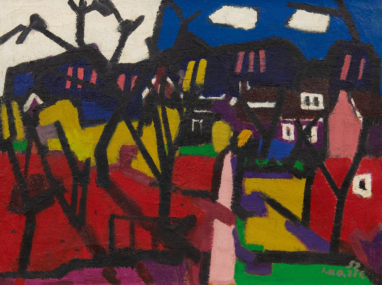 Zee J. van der | Jan van der Zee, Das Sterrebos, Groningen, Öl auf Leinwand 60,0 x 80,0 cm, Unterzeichnet u.r. und datiert '57 Zee J. van der | Jan van der Zee, Das Sterrebos, Groningen, Öl auf Leinwand 60,0 x 80,0 cm, Unterzeichnet u.r. und datiert '57