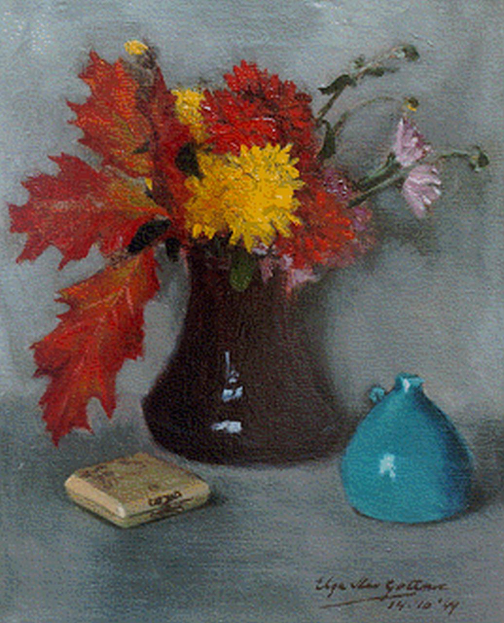 Gottnic E.S. von | Elga von Gottnic, A colourful Bouquet, Öl auf Leinwand 30,0 x 24,3 cm, signed l.r. und dated '49