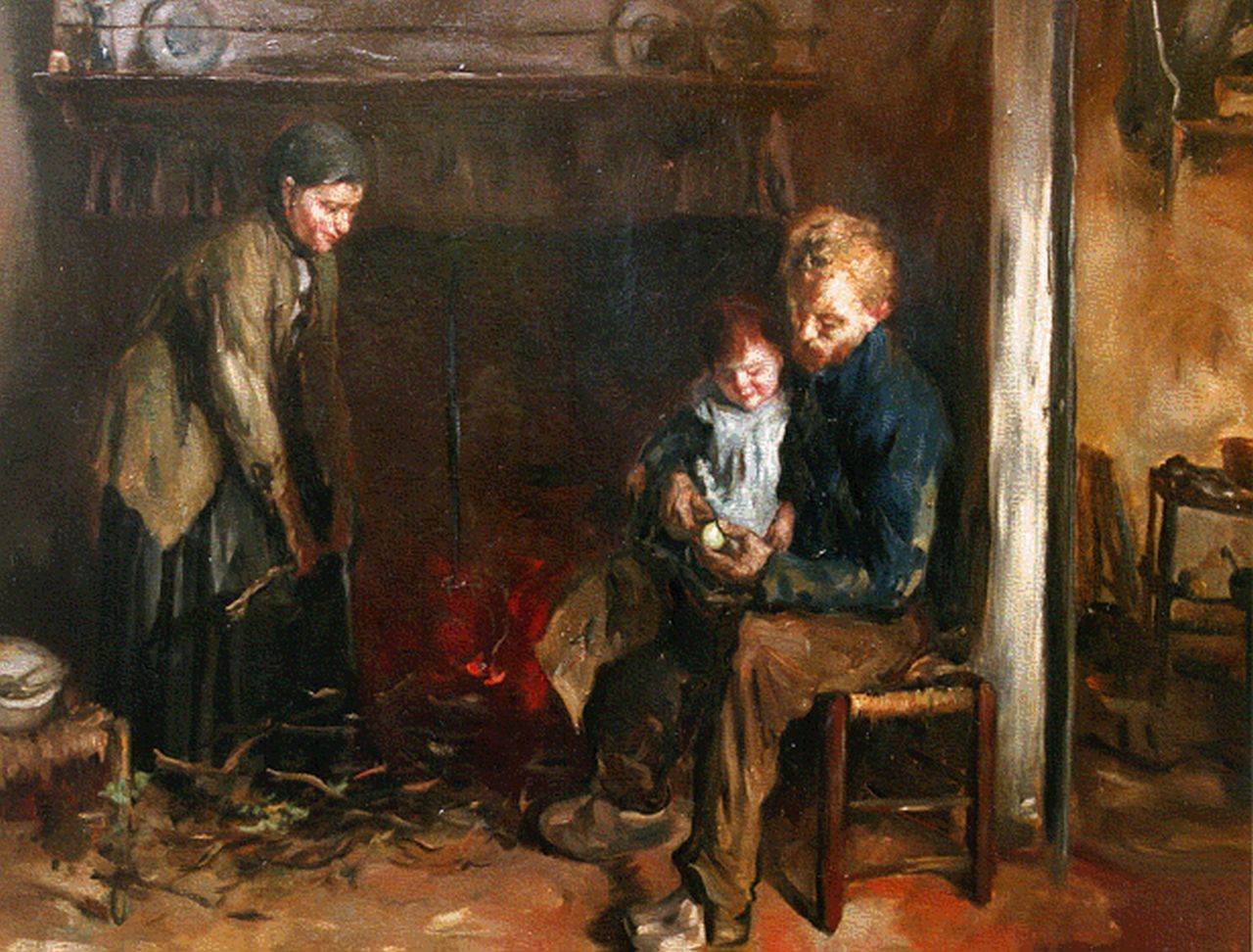 Neuhuys J.A.  | Johannes 'Albert' Neuhuys, A happy family, Öl auf Leinwand 60,5 x 70,4 cm, signed l.r.