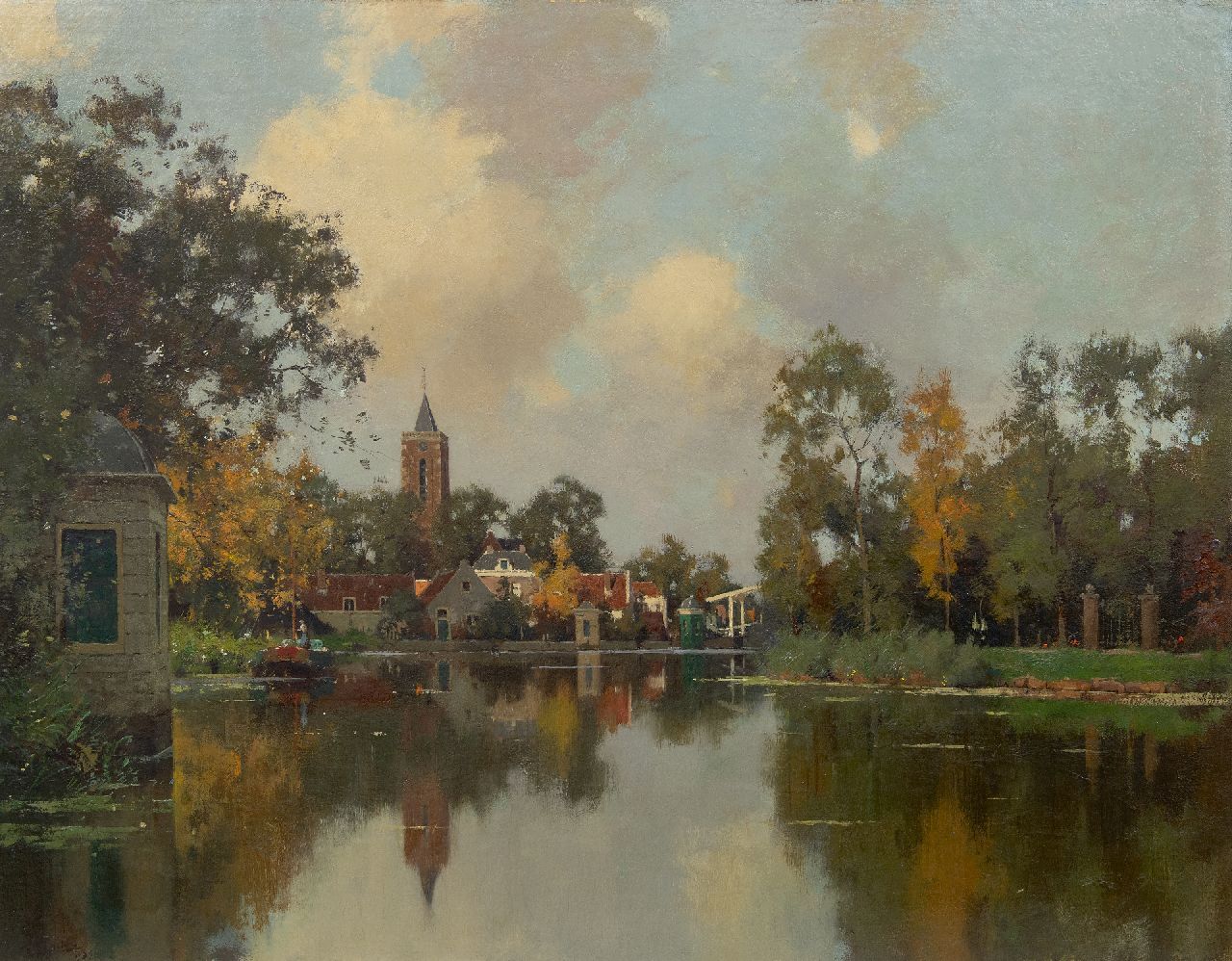 Ligtelijn E.J.  | Evert Jan Ligtelijn, Ansicht von Loenen aan de Vecht, Öl auf Leinwand auf Holz 70,5 x 90,3 cm, Unterzeichnet u.l. und datiert 1939