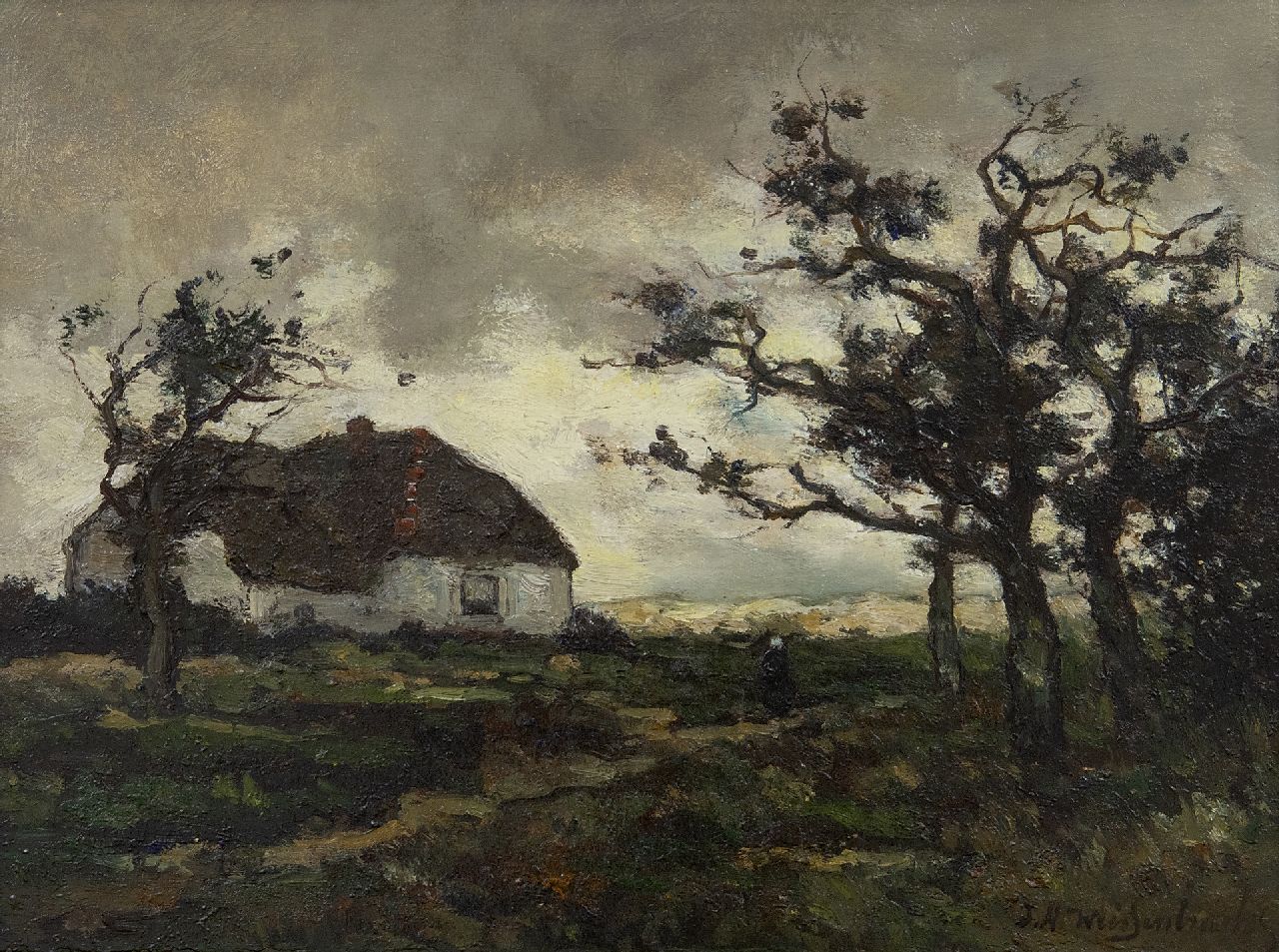 Weissenbruch H.J.  | Hendrik Johannes 'J.H.' Weissenbruch, Landschaft bei Dekkersduin, Den Haag, Öl auf Papier auf Holz 23,2 x 31,1 cm, Unterzeichnet u.r.