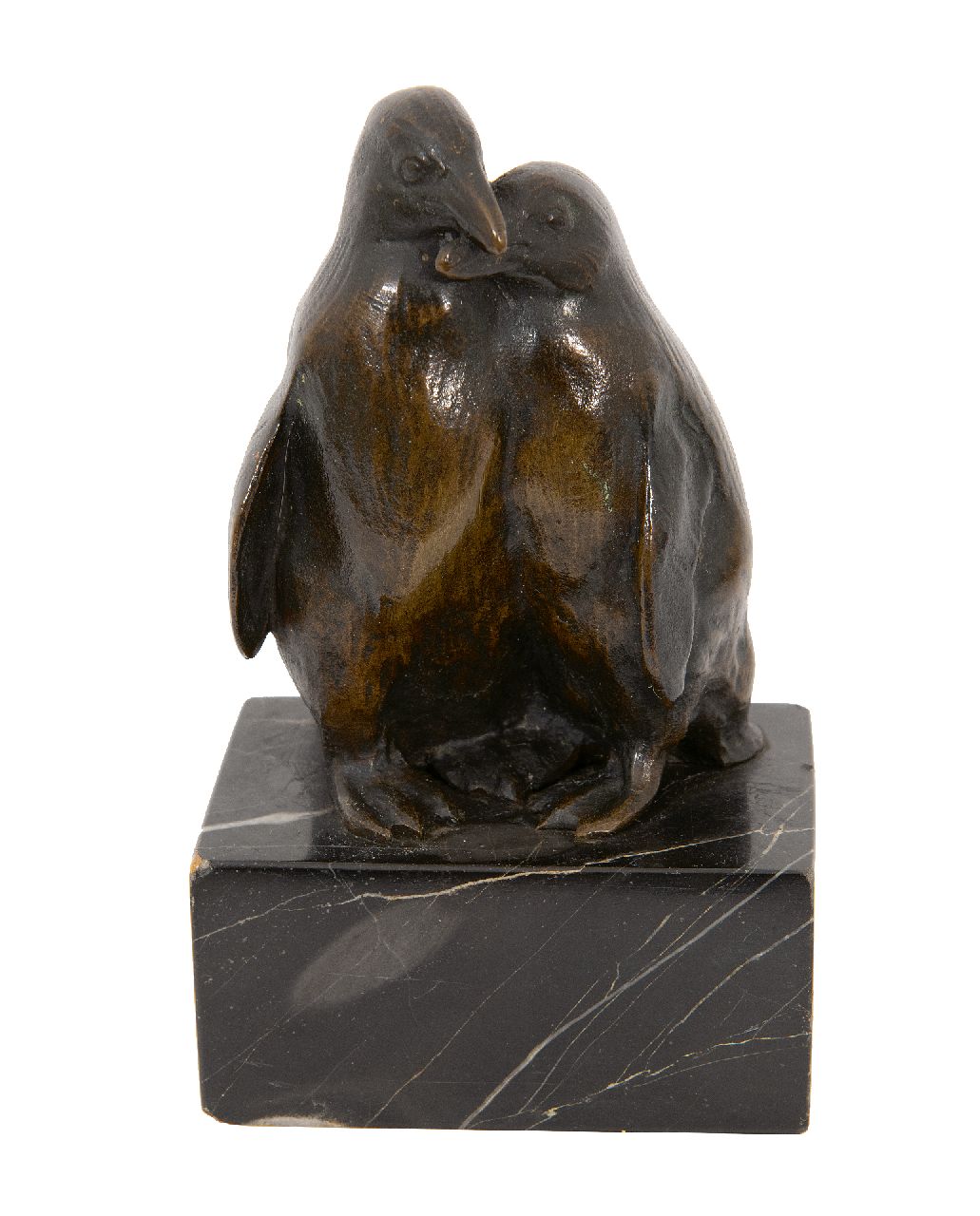 Pallenberg J.F.  | Josef Franz Pallenberg | Skulpturen und Objekte zum Verkauf angeboten | Kuschelpinguine, Bronze 10,0 x 6,5 cm
