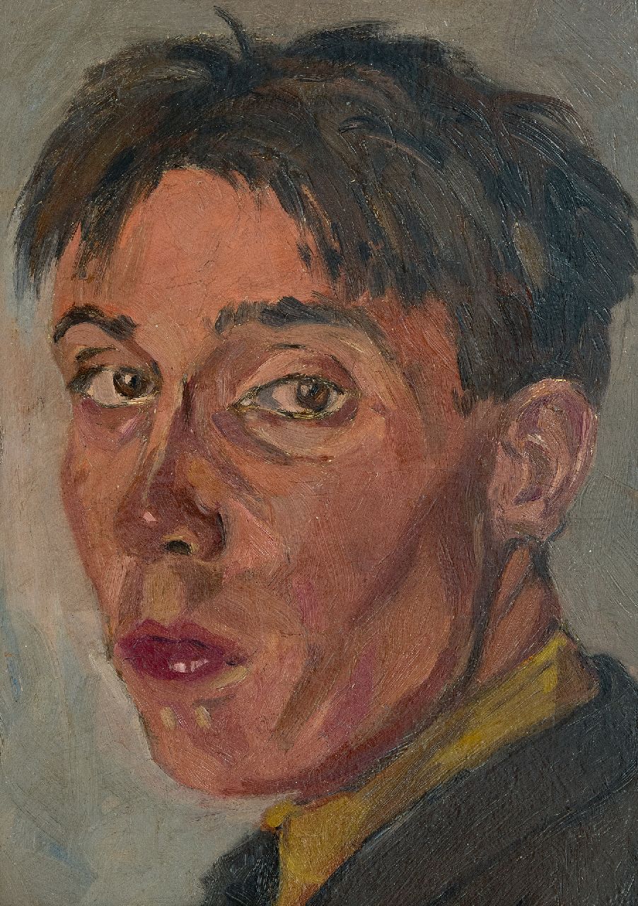 Ket D.H.  | Dirk Hendrik 'Dick' Ket | Gemälde zum Verkauf angeboten | Selbstporträt, links verwendet, Öl auf Holzfaser 33,5 x 24,0 cm, zu datieren um 1924