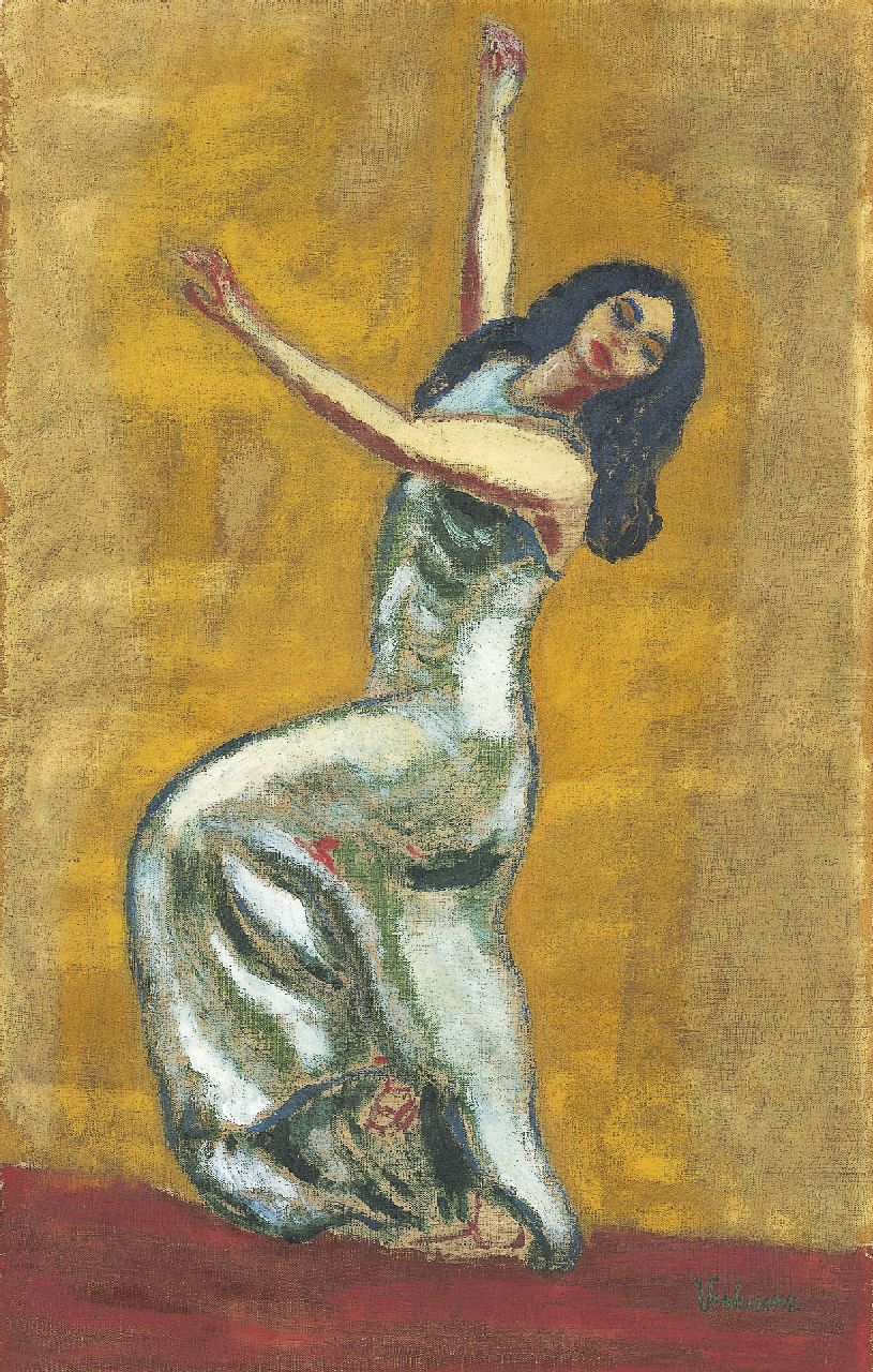 Jan Verhoeven | Tänzerin, Öl auf Leinwand, 60,7 x 38,2 cm, Unterzeichnet r.u. und zu datieren um 1910-1912