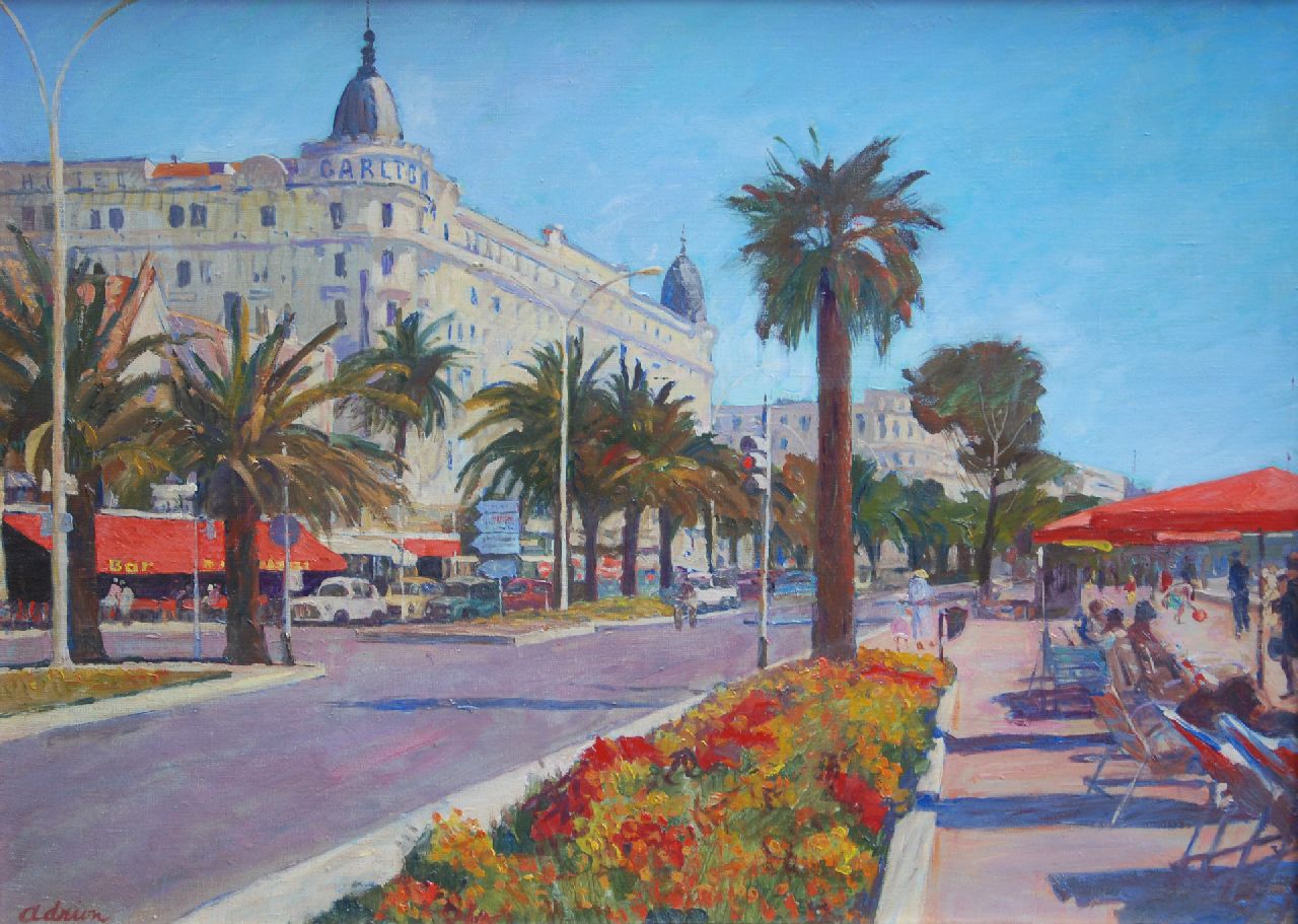Adrion L.  | Lucien Adrion, Blick auf das Carlton Hotel in Nizza, Öl auf Leinwand 60,5 x 81,5 cm, Unterzeichnet u.l.