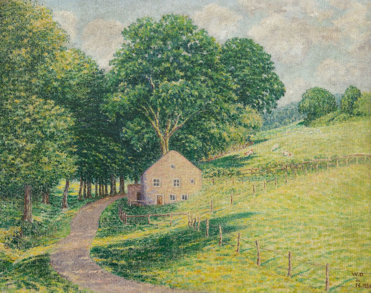 William Degouve de Nuncques | Landschaft in die Ardennen, Öl auf Leinwand, 63,9 x 80,8 cm, Unterzeichnet r.u. mit Monogramm und datiert 1926