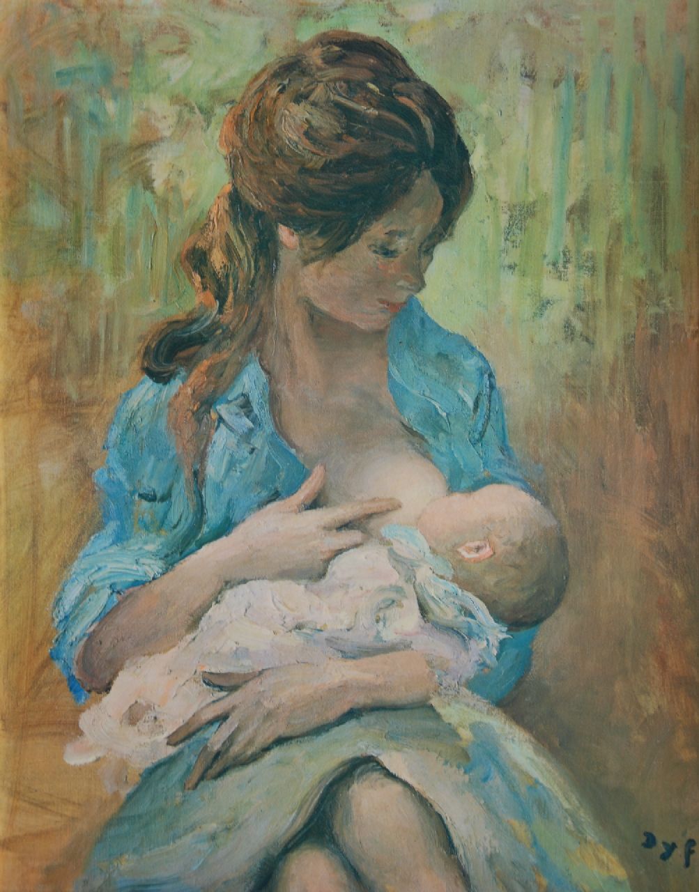 Dyf M.  | Marcel Dyf | Gemälde zum Verkauf angeboten | Mutter und Kind, Öl auf Leinwand 65,0 x 51,5 cm, Unterzeichnet r.u.