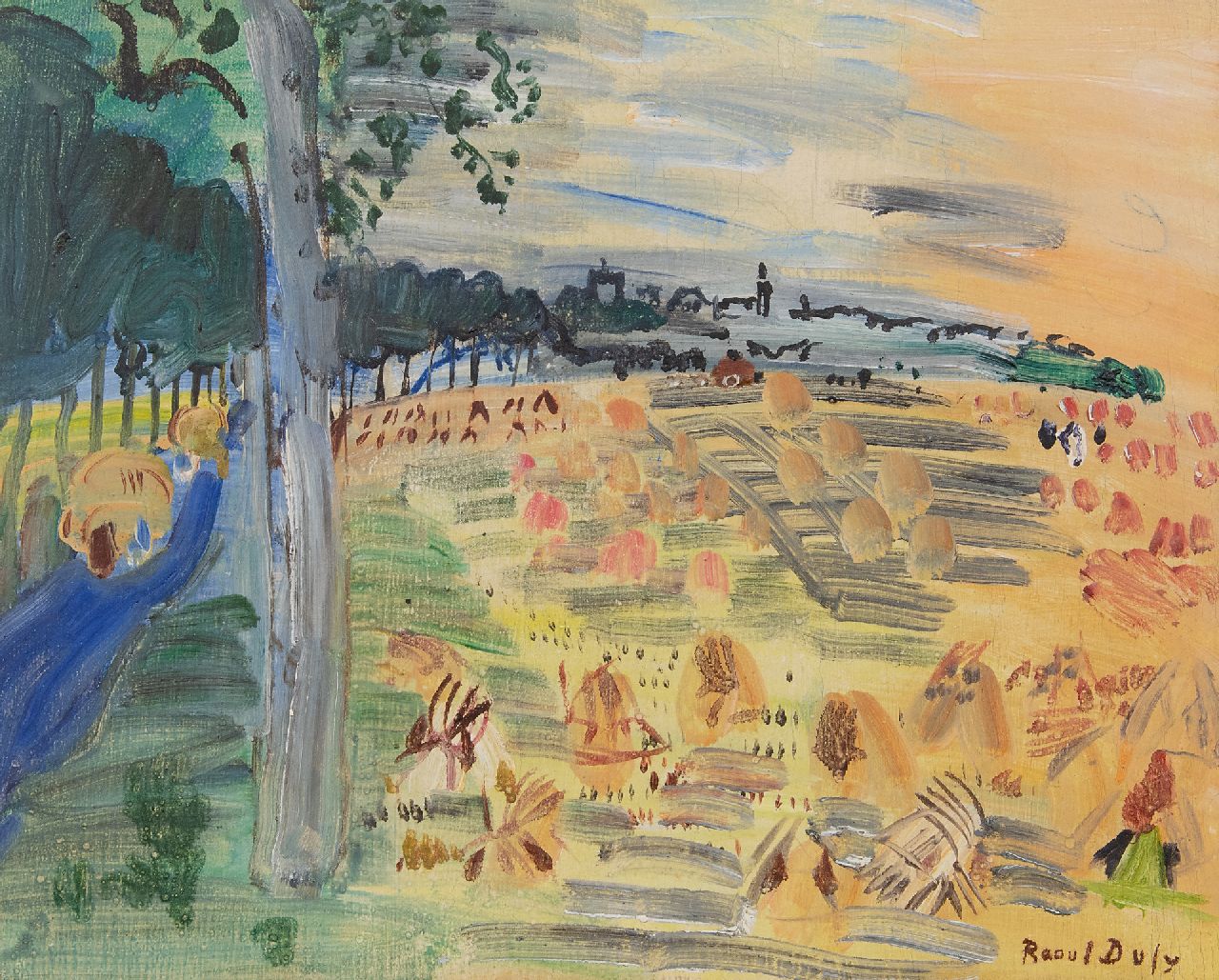 Dufy R.  | Raoul Dufy, Moisson de Langres (Ernte in Langres), Öl auf Leinwand 33,0 x 41,0 cm, Unterzeichnet r.u. und datiert  'Langres' 1935