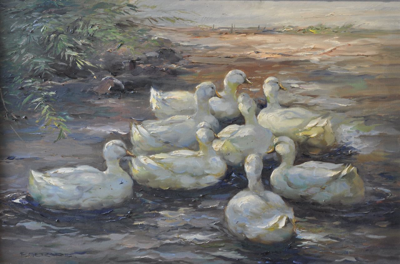 Gerard P.R.  | Paul Renard Gerard | Gemälde zum Verkauf angeboten | Schwimmende Enten, Öl auf Leinwand 40,3 x 60,0 cm, Unterzeichnet l.u.