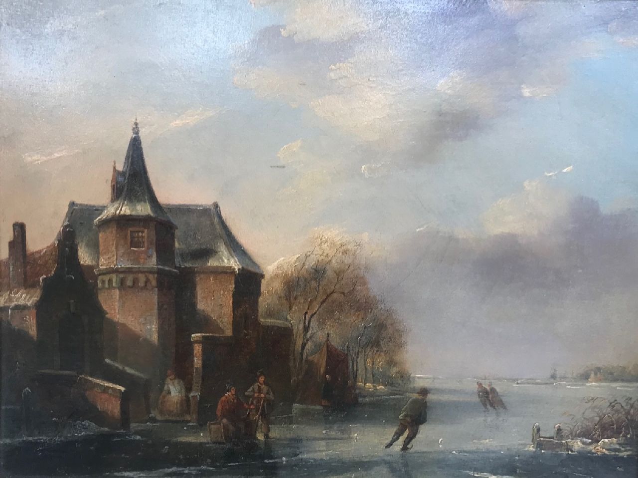 Parré M.  | Matthias Parré | Gemälde zum Verkauf angeboten | Skater auf einer Burg, Öl auf Holz 24,2 x 31,2 cm
