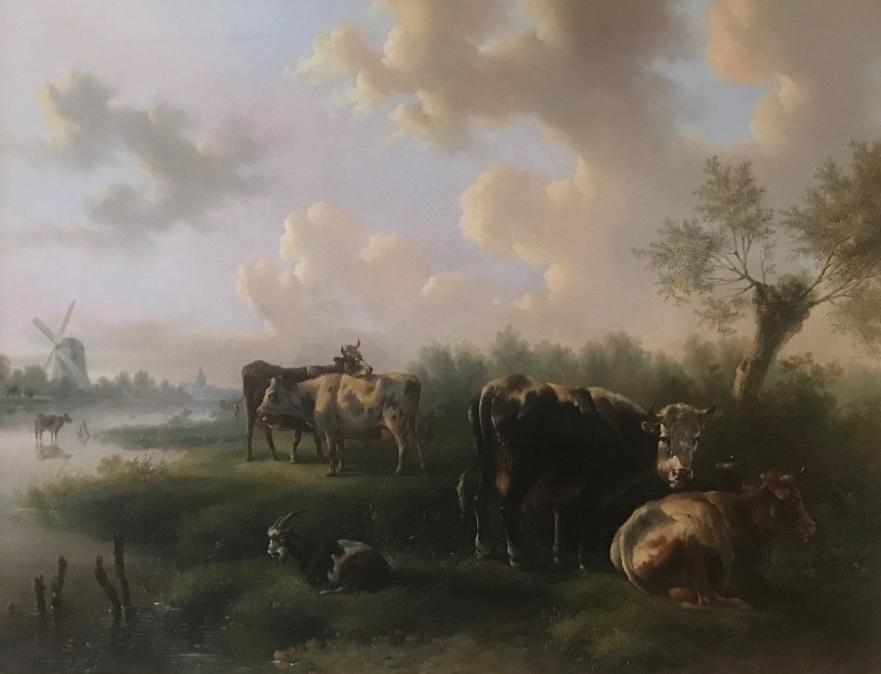 Verhoesen A.  | Albertus Verhoesen | Gemälde zum Verkauf angeboten | Ruhendes Vieh an einem fluss, Öl auf Leinwand 62,2 x 80,0 cm, Unterzeichnet u.M. und datiert 1849