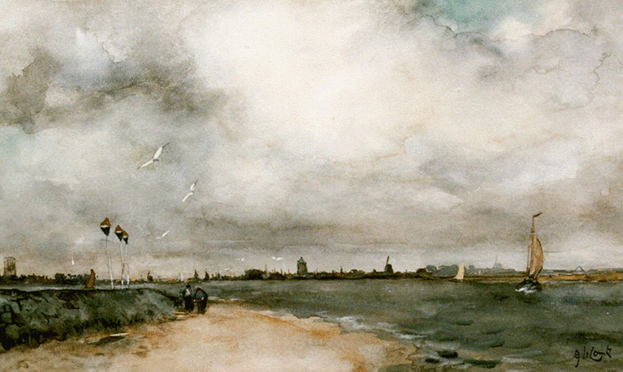 Comte A. le | Adolf le Comte, A view of Dordrecht, Aquarell auf Papier 30,5 x 51,6 cm, signed l.r.