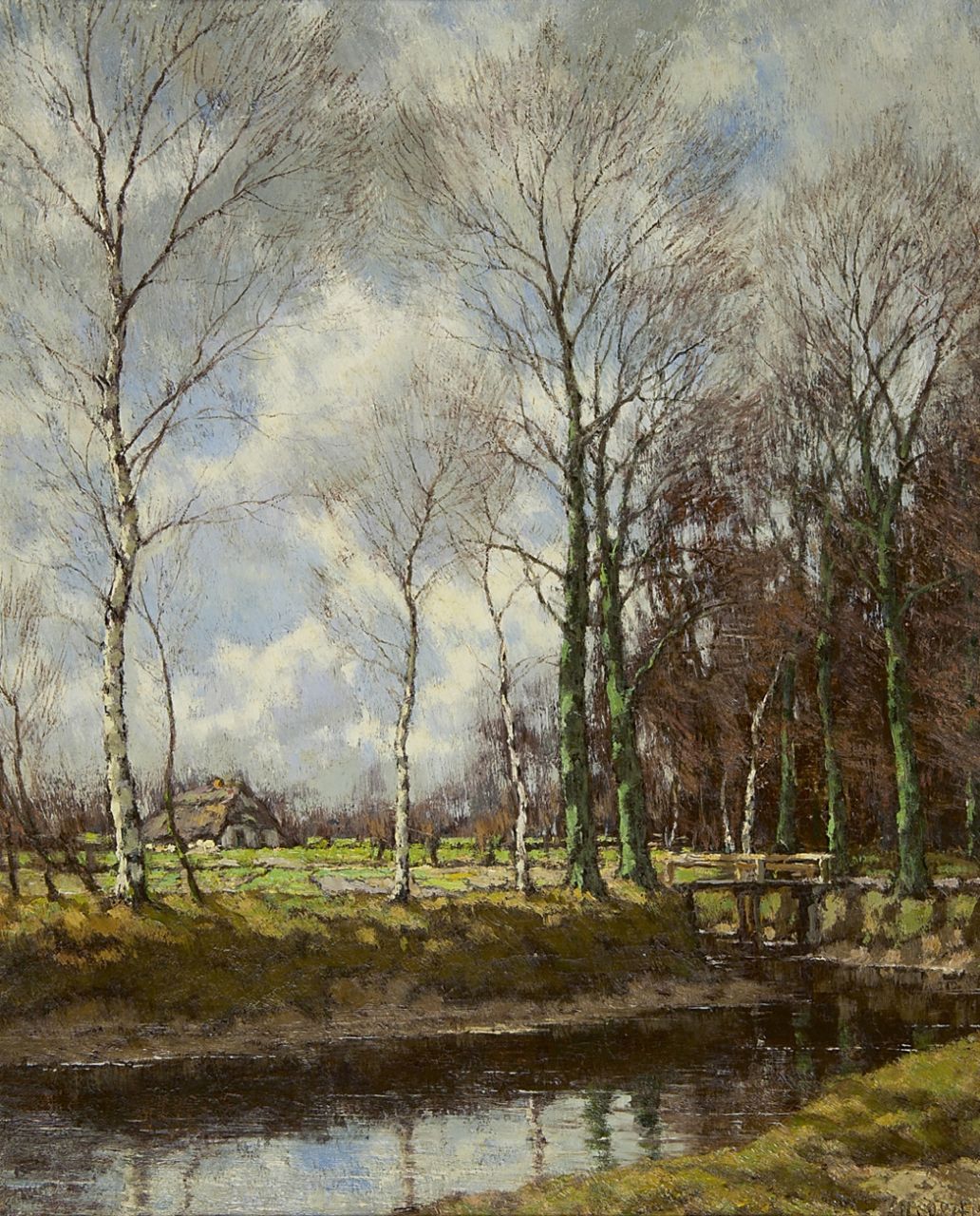 Gorter A.M.  | 'Arnold' Marc Gorter, Bauernhof am Vordense Beek (Bach), Öl auf Leinwand 56,6 x 46,1 cm, Unterzeichnet r.u.