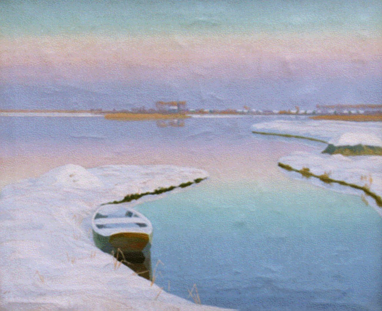 Smorenberg D.  | Dirk Smorenberg, A winter landscape, Öl auf Leinwand 50,5 x 60,0 cm, signed l.r.