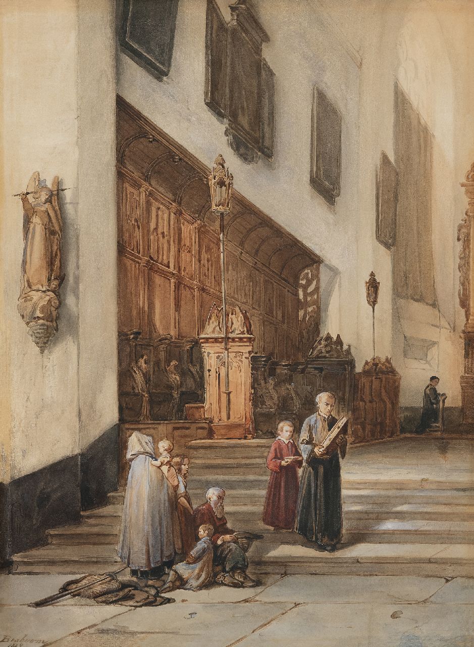 Johannes Bosboom | Der Chor der St. Martini in Emmerich, Aquarell auf Papier, 55,6 x 41,0 cm, Unterzeichnet u.l. und datiert 1859