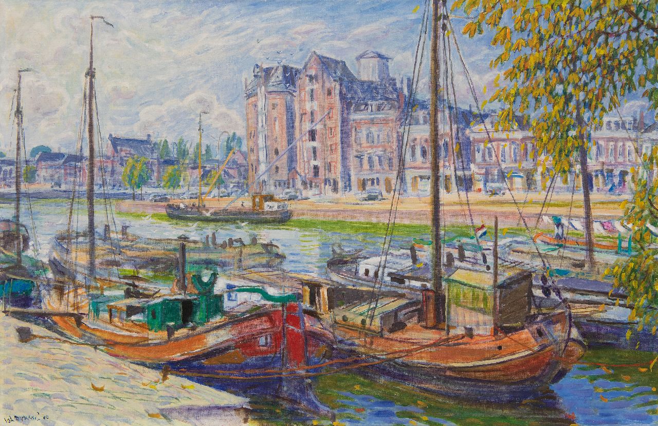 Johan Dijkstra | Der Westerhaven in Groningen, Öl auf Leinwand, 60,1 x 92,0 cm, Unterzeichnet u.l. und datiert '60