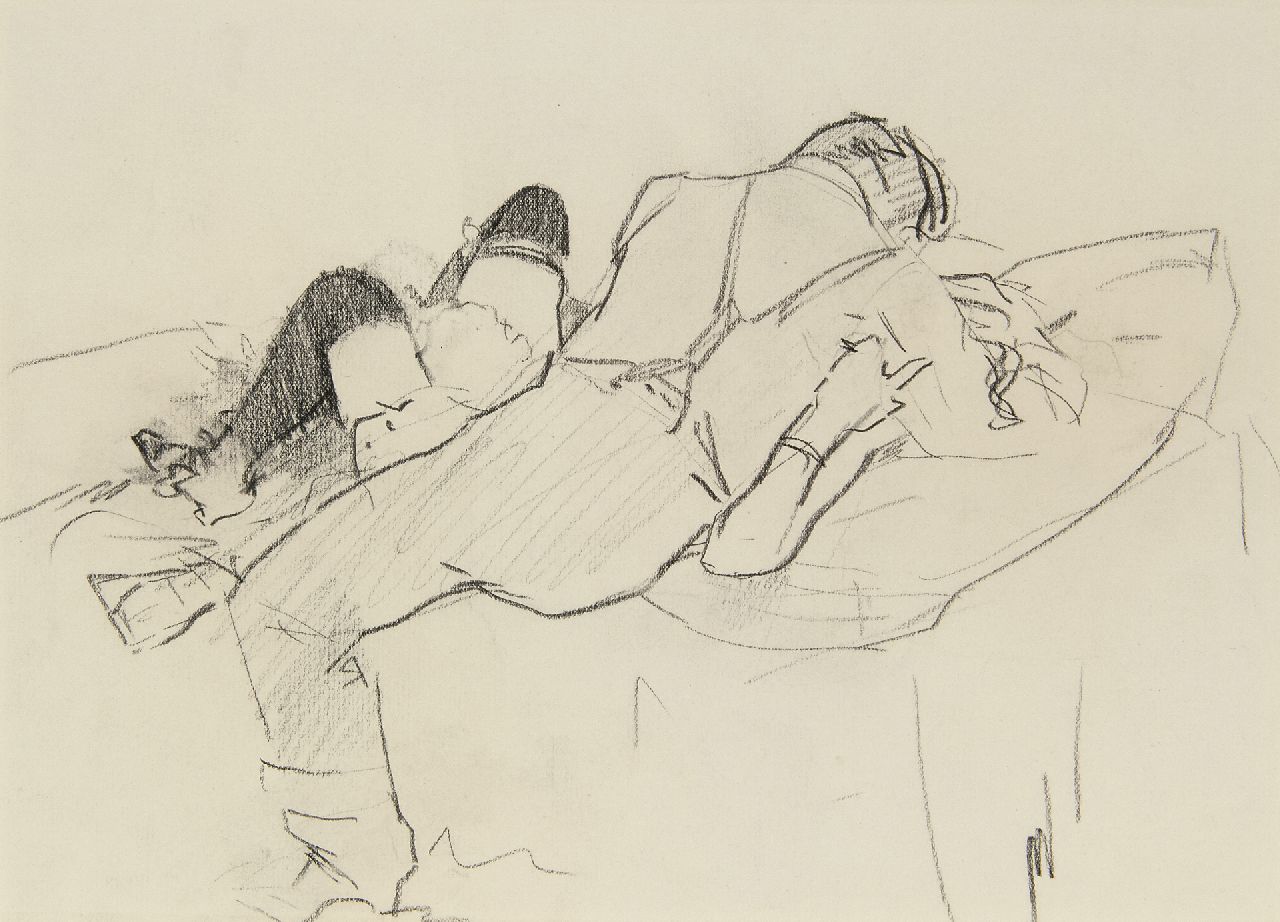 Hem P. van der | Pieter 'Piet' van der Hem | Aquarelle und Zeichnungen zum Verkauf angeboten | Liebespaar, Holzkohle auf Papier 18,5 x 25,4 cm Hem P. van der | Pieter 'Piet' van der Hem | Aquarelle und Zeichnungen zum Verkauf angeboten | Liebespaar, Holzkohle auf Papier 18,5 x 25,4 cm