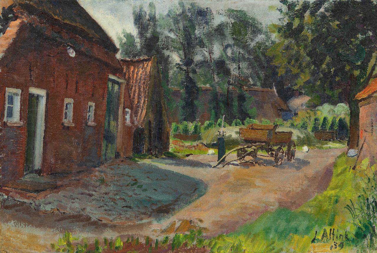 Altink J.  | Jan Altink, Bauernhof mit Wagen, Öl auf Leinwand 44,4 x 66,1 cm, Unterzeichnet u.r. und datiert '39